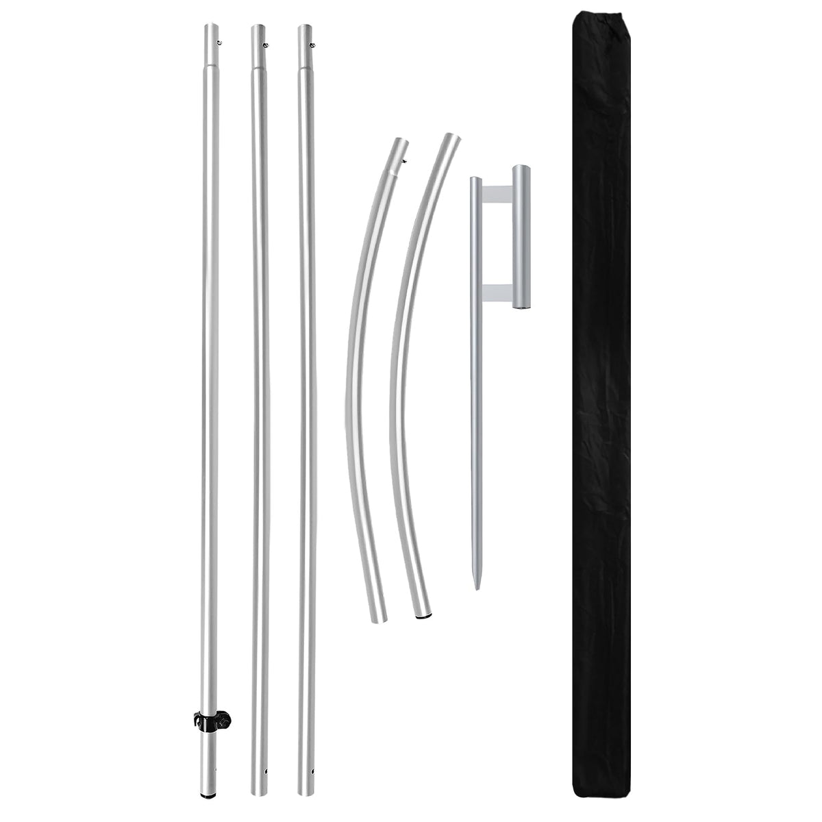 CUSTOMTREND feather flag pole kit at full 15ft height for outdoor promotion.