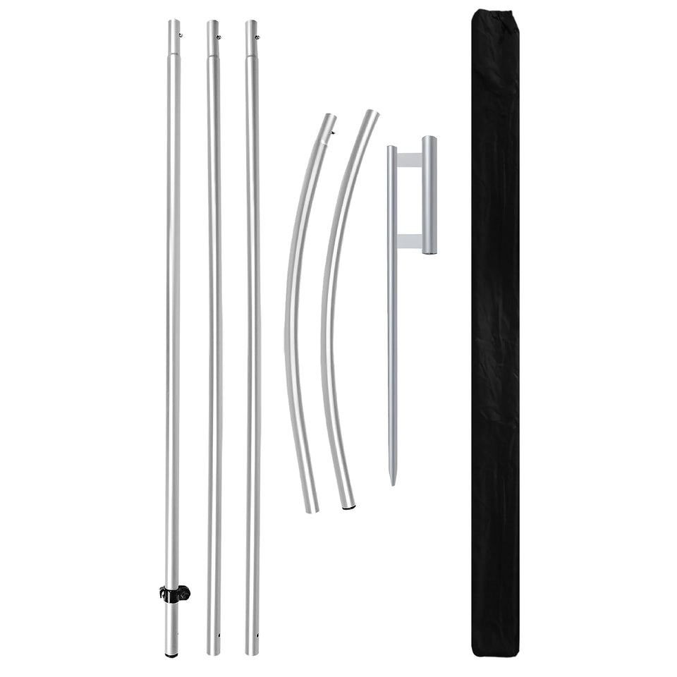 CUSTOMTREND feather flag pole kit at full 15ft height for outdoor promotion.