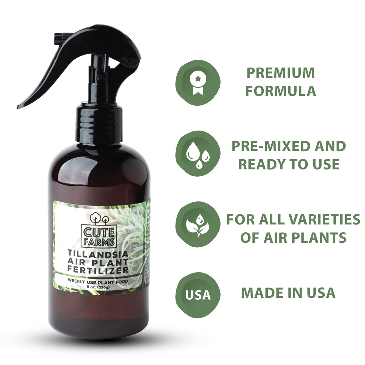 Cute Farms 8oz sealed bottle with mist sprayer for easy application