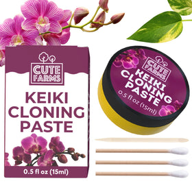 Cute Farms Keiki Cloning Paste jar front showing 0.5 oz, supports orchid cloning.