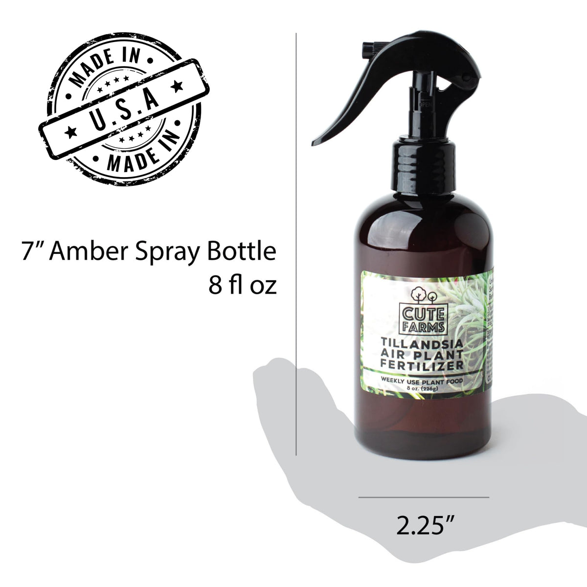 Terrarium-friendly misting on air plants using Cute Farms fertilizer