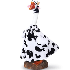 Cutecrop cow goose outfit on a 23in statue adds playful curb appeal.