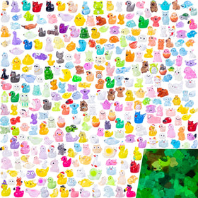 Cuteseven 300pcs glow in the dark mini resin animals for vibrant displays