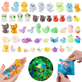 Cuteseven glow mini animal characters in a plush display at night