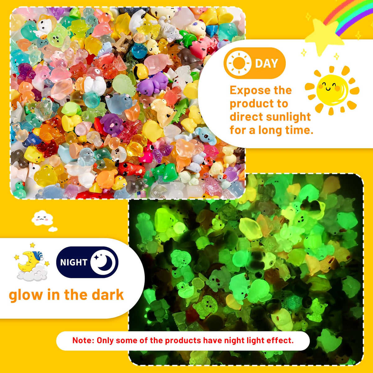 Cuteseven glow dark resin animal figures brighten displays
