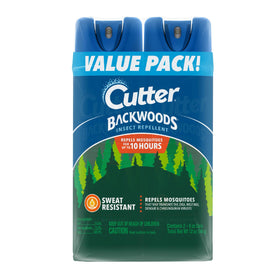 Cutter Backwoods aerosol can repelling mosquitoes for up to 10 hours.