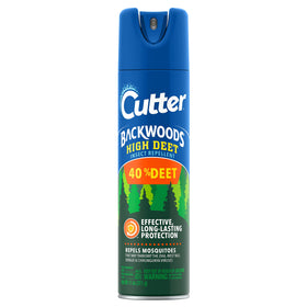 Cutter Backwoods High DEET aerosol 11oz front view for long-lasting outdoor protection.