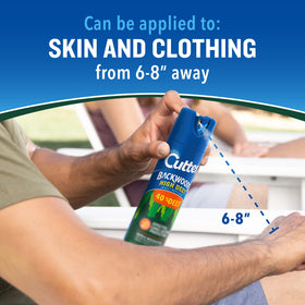 Cutter Backwoods High DEET protecting hikers and campers from mosquitoes.