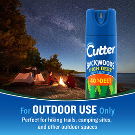 Cutter Backwoods High DEET non-greasy, sweat-resistant formula on skin.