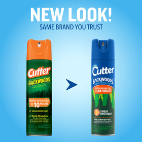 Cutter Backwoods bottle close-up noting up to 10 hours of protection for outdoor use.