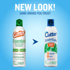Cutter Essentials Outdoor Fogger sprays against mosquitoes around patios and decks.