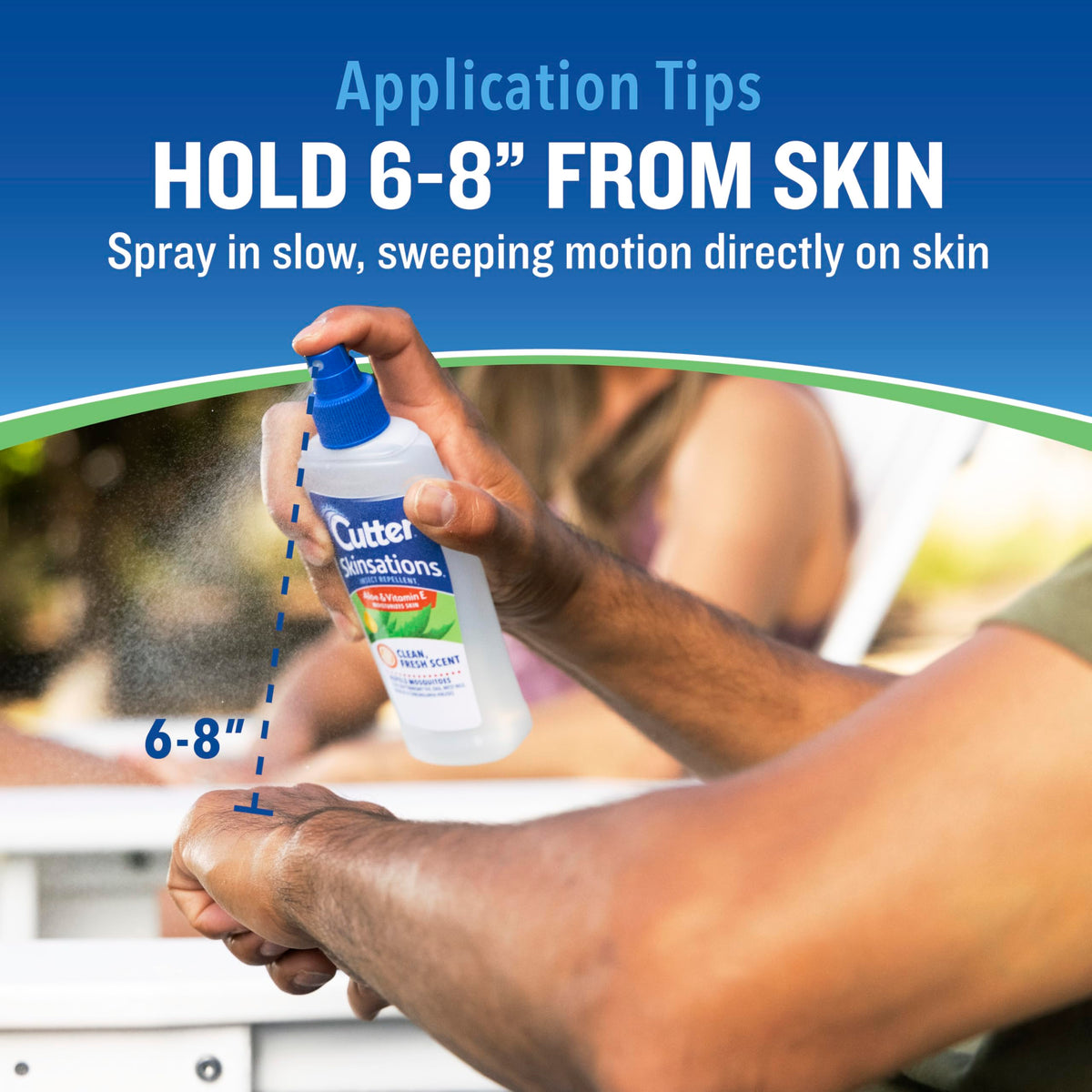 Cutter Skinsations close-up demonstrates broad protection against flying insects