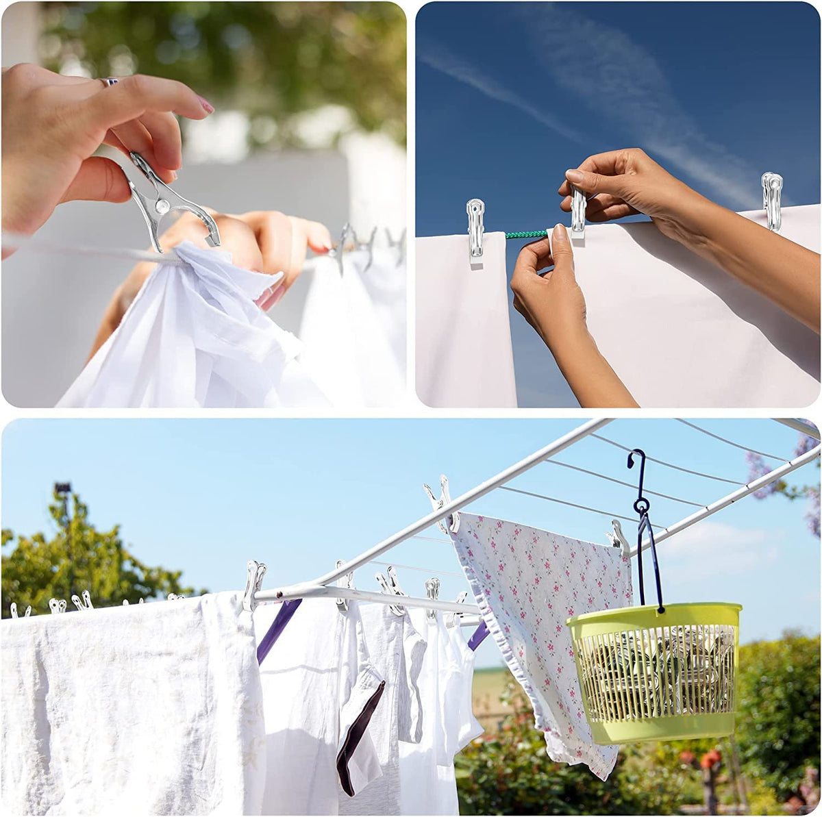 Cuxeedi garden hoop clip in use demonstrating strong exterior grip