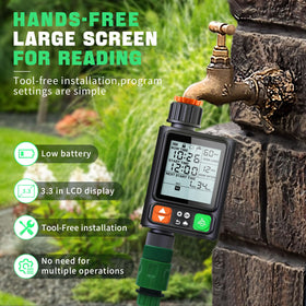Cuxichuxinxi outdoor-garden-timer depicted for use in garden, lawn, and greenhouse