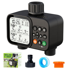 Cuxichuxinxi sprinkler timer 2-zone controller enabling precise yard irrigation.