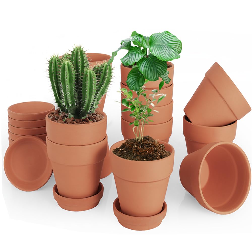 CUZZME 4-inch clay pot with saucer for clean watering and neat indoor setups.