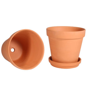 CUZZME 8-pack small terracotta pots ready for balcony herbs or succulents.