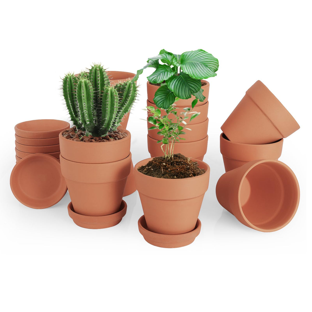 CUZZME saucer tray set protects surfaces during watering and spills.