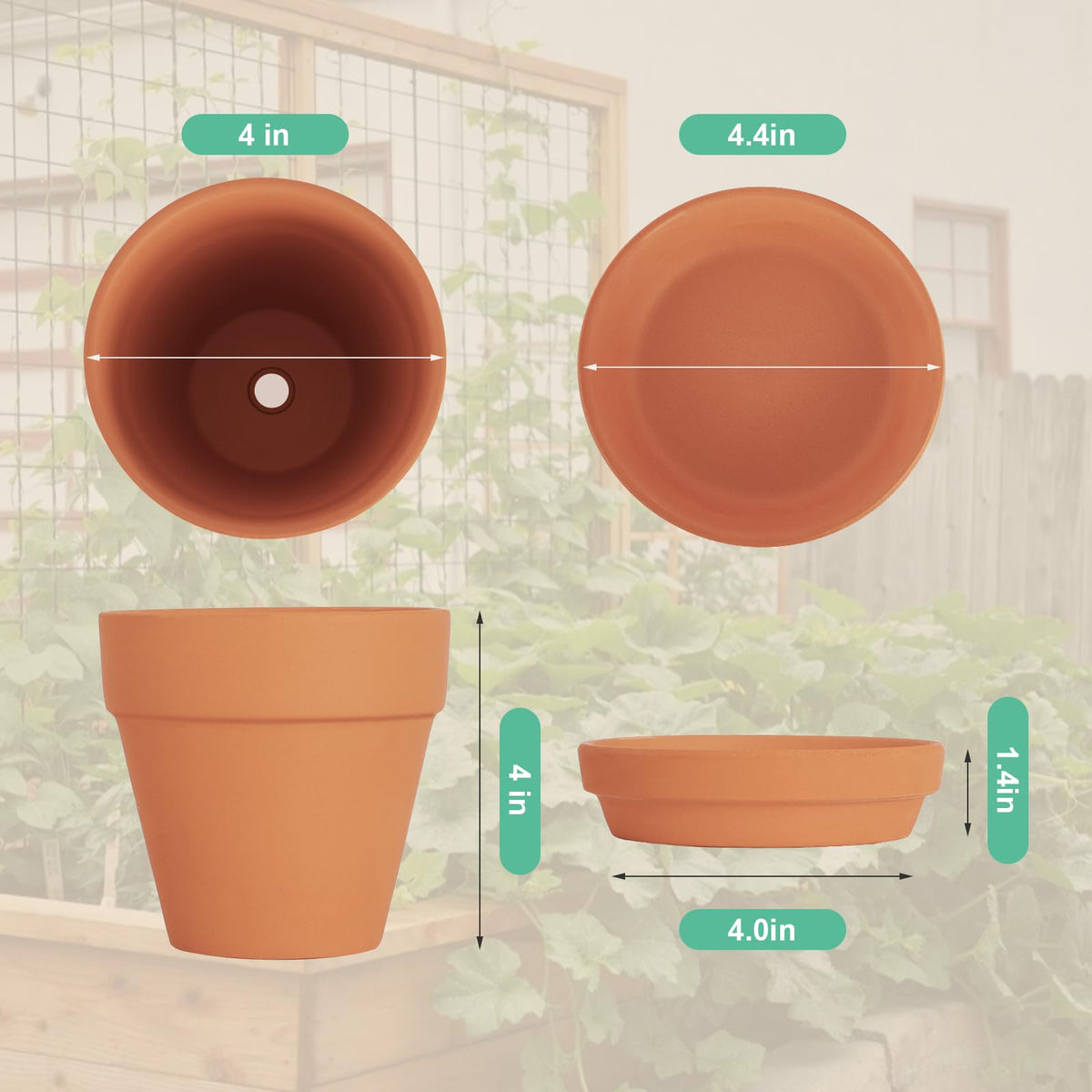 CUZZME terracotta pot drainage-hole closeup supports better root drainage.