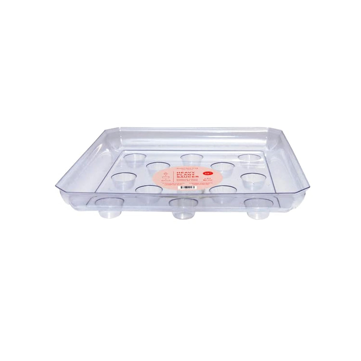 CWP SQDS-1200 heavy-gauge clear saucer protects floors from water and soil spills.