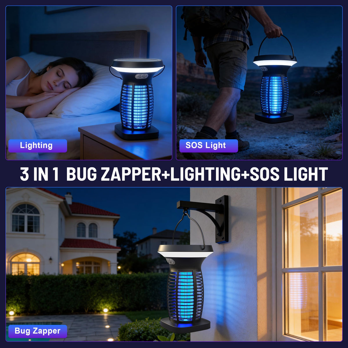 CXBER solar bug zapper IP66 waterproof for all-weather use.