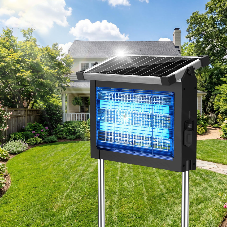 CXBER solar bug zapper outdoor 4500V for fast pest control at night.