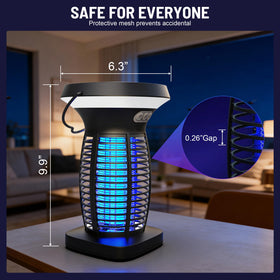 CXBER solar bug zapper UV light activation attracts insects.