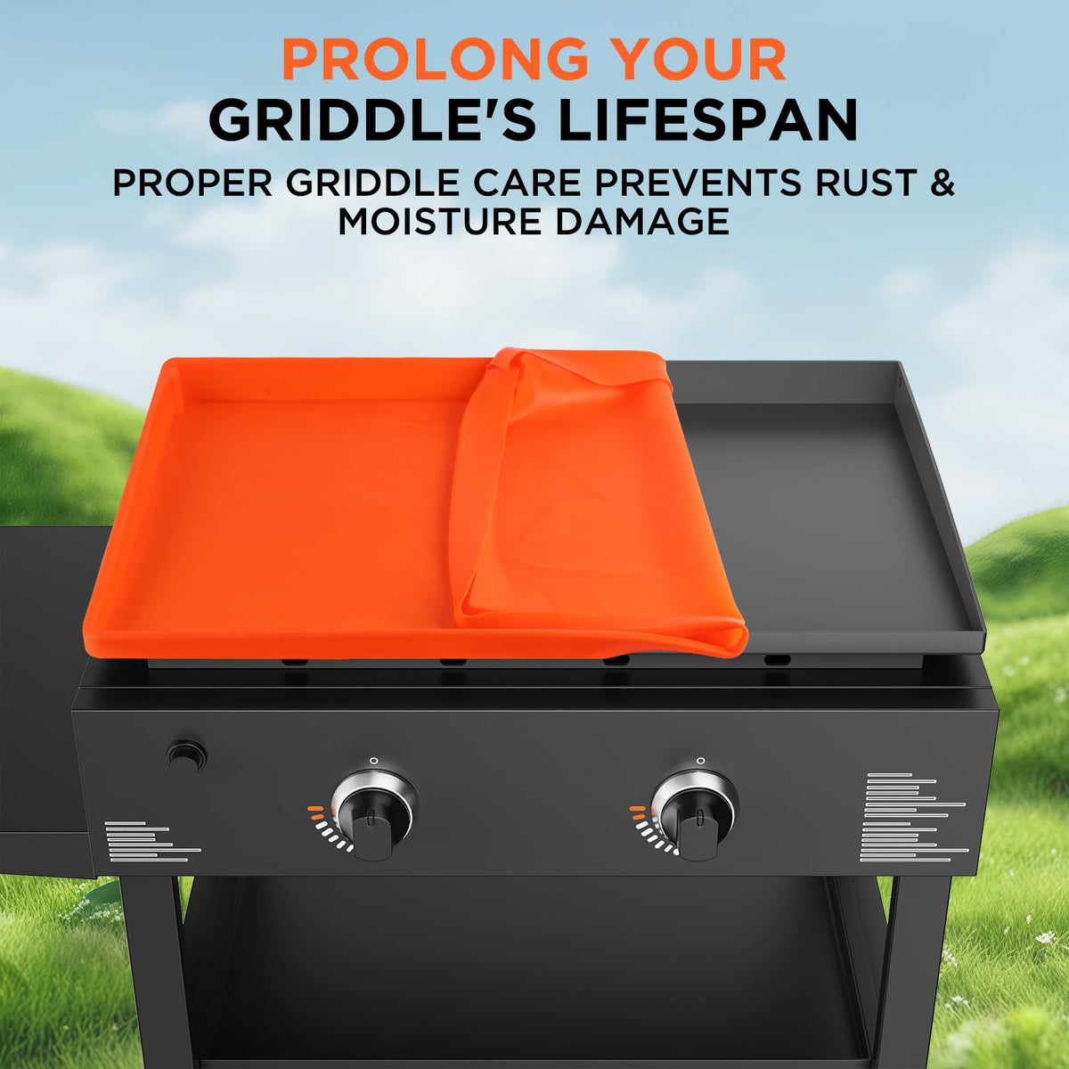 Cxesp durable silicone mat keeps grill clean and ready for next cook.