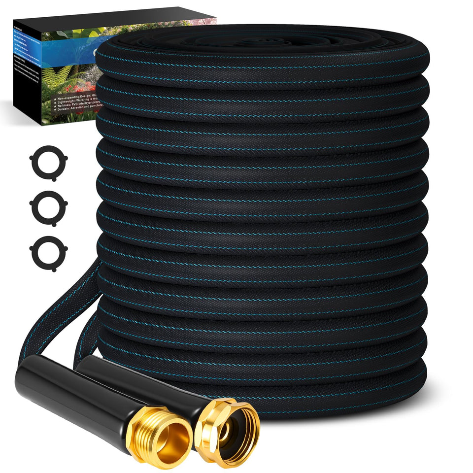 CXEZSIK garden hose 50ft end connection shows durable copper-plated ends for reliable flow