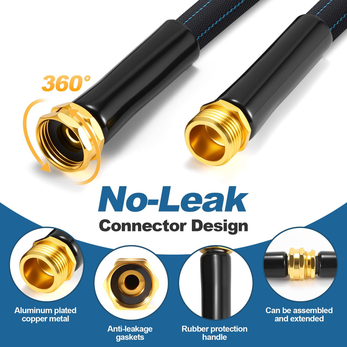 CXEZSIK 50ft no-kink design prevents tangling for smooth watering sessions