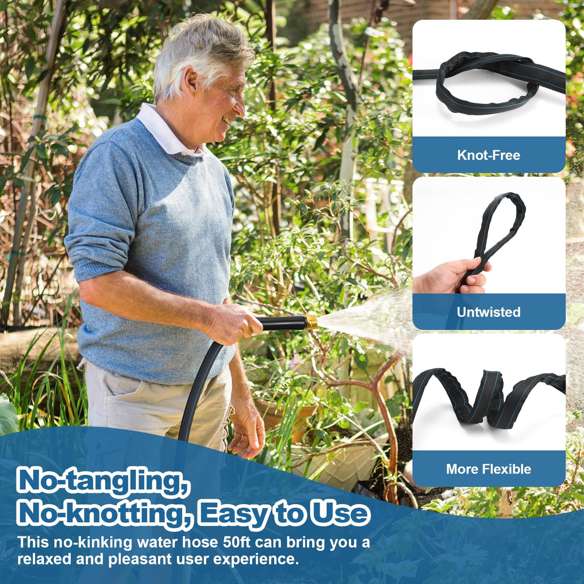 CXEZSIK garden hose 50ft withstands extreme temperatures for versatile outdoor use