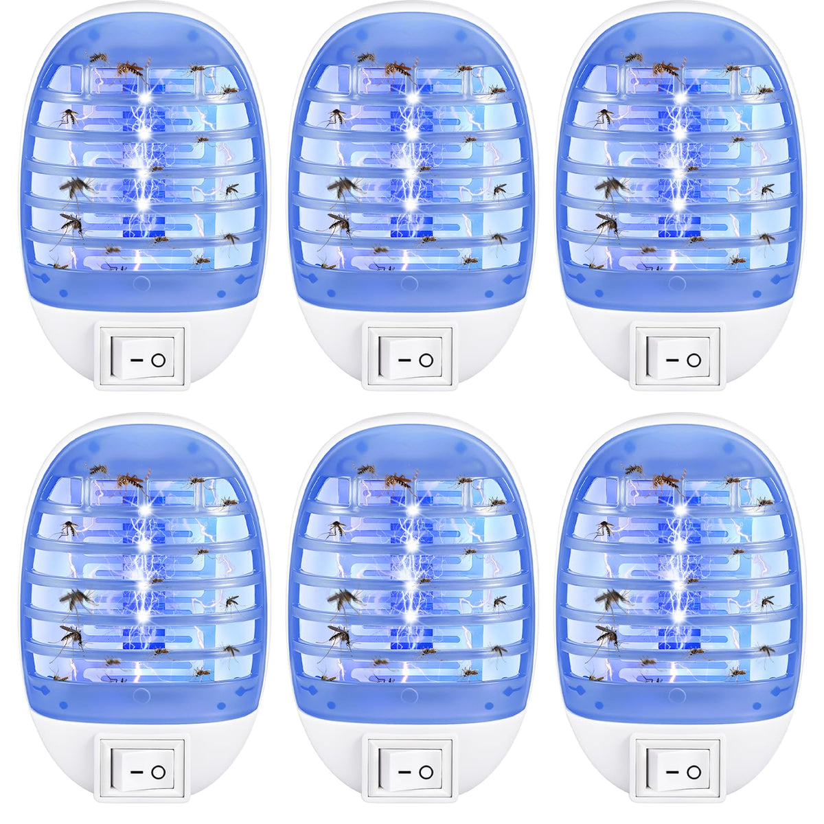 CXIENAOY 6-pack bug zapper powered from an indoor outlet for quick control
