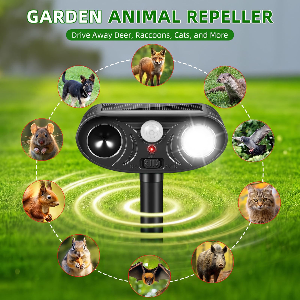 CXIENAOY wide detection range covers large garden areas.