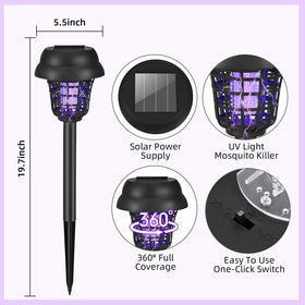 CXIENAOY solar bug zapper outdoor auto-control switches on at dusk for hands-free use