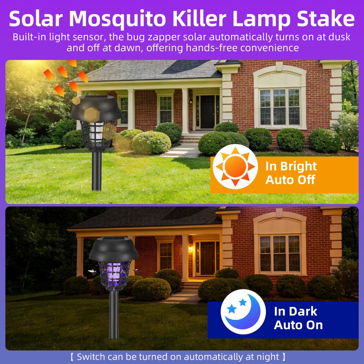 CXIENAOY solar bug zapper outdoor white light doubles as porch lighting