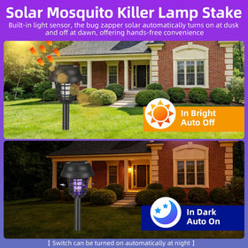 CXIENAOY solar bug zapper outdoor white light doubles as porch lighting