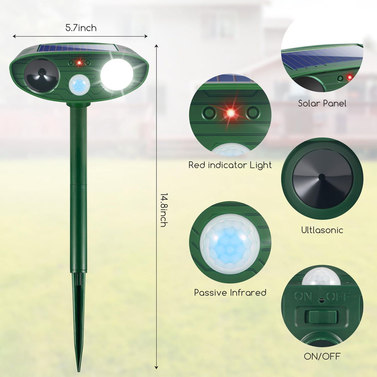 CXIENAOY easy ground stake or fence mounting for quick setup