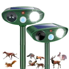 CXIENAOY solar ultrasonic animal repeller pack 2 guarding gardens from wildlife