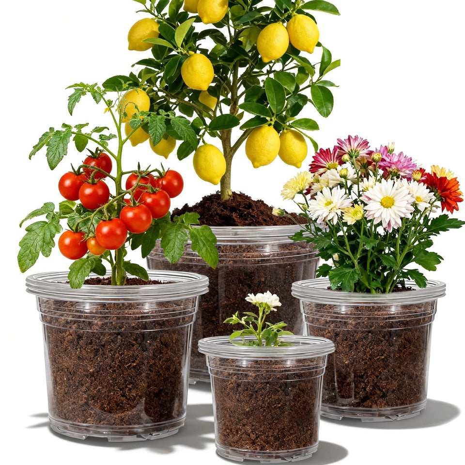 CXIIPOL 4-inch clear nursery pot with drainage for healthy seedling development