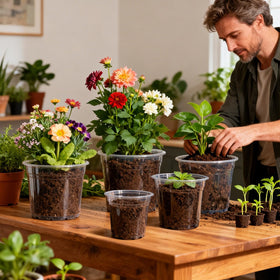CXIIPOL see-through pot emphasizes root development for succulents and lilies