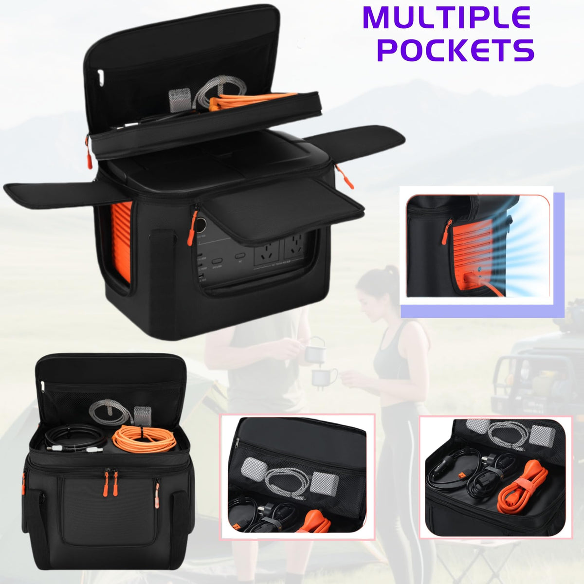 Cxinesbag interior organization with multiple pockets keeps accessories tidy.