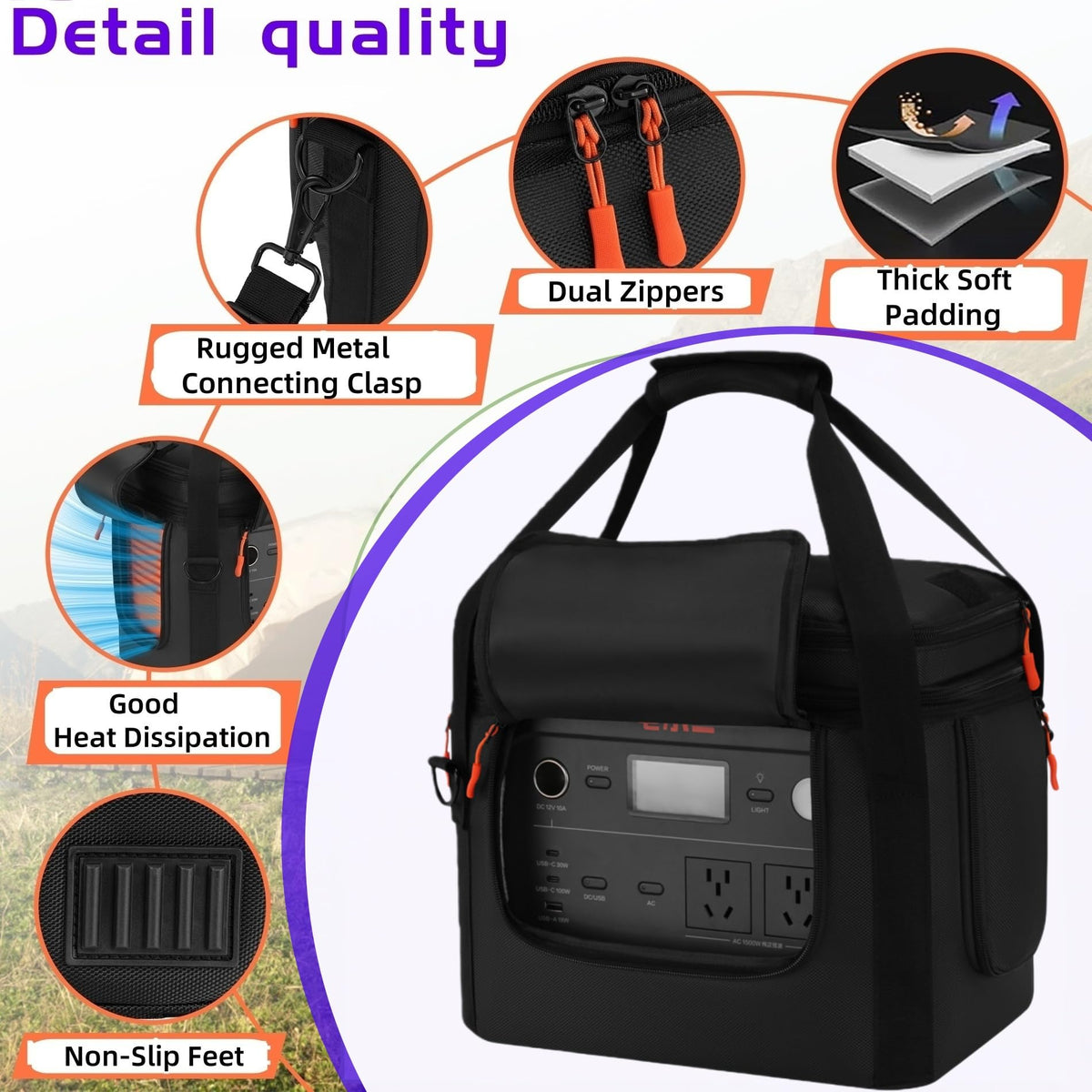 Cxinesbag padded handle and adjustable shoulder strap for comfortable carry.