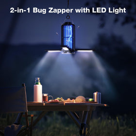 CXRUY Bug Zapper blue UV light attracts flies and mosquitoes.