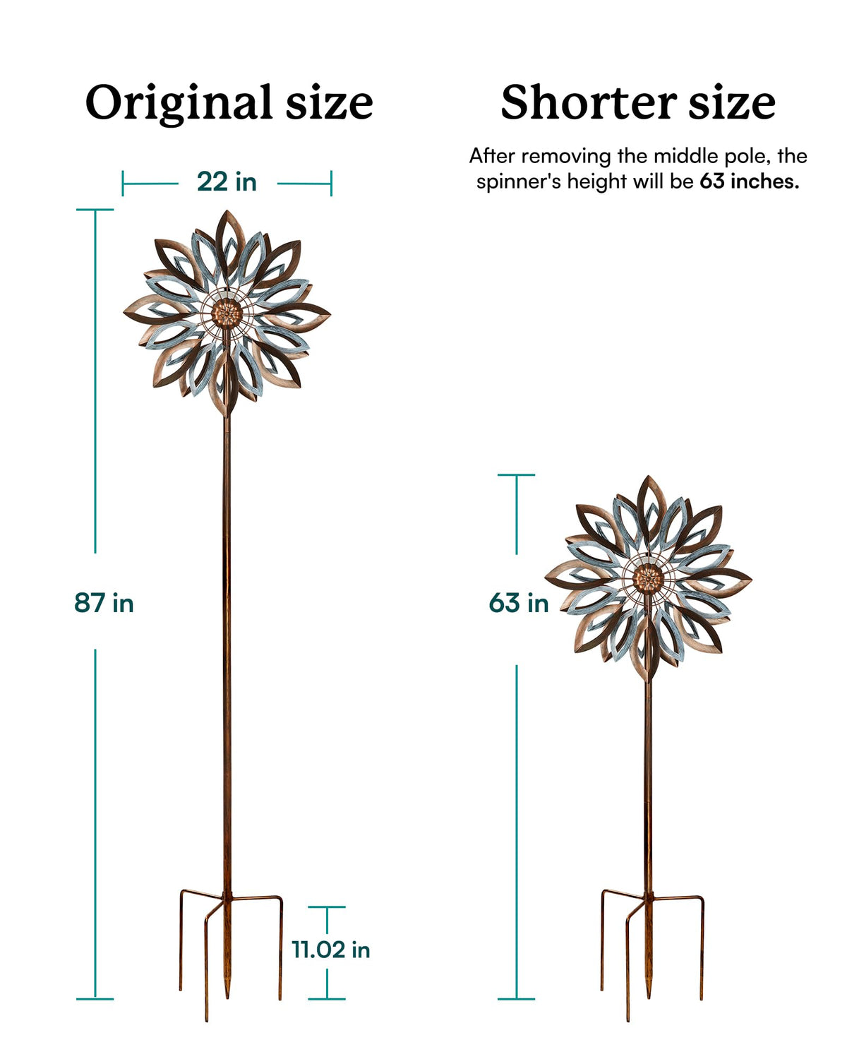 Cyan Oasis 7-color LED night display lights up your garden after sunset.