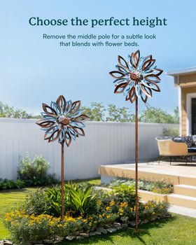 Cyan Oasis all-season outdoor metal decor resists UV, rust, fades.