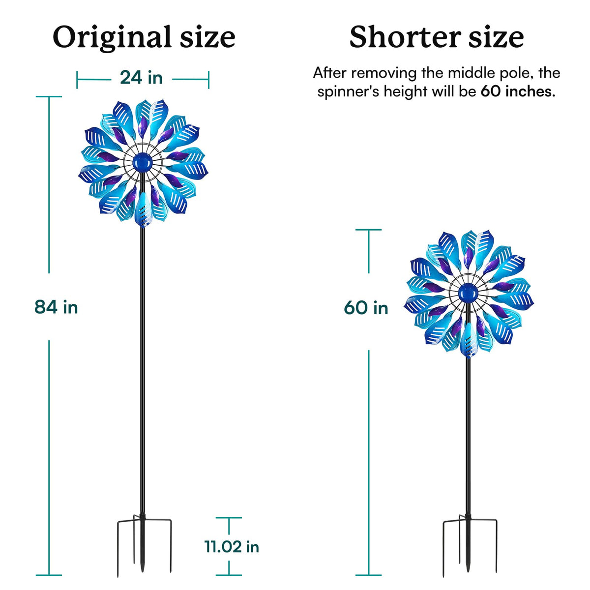 Cyan Oasis Wind Spinner garden decor that elevates outdoor spaces.
