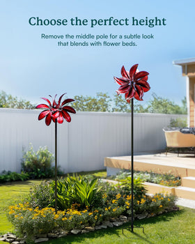 Cyan Oasis weather-proof wind spinner for outdoor use.