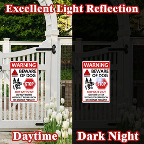 CyanLime Beware of Dog Sign 2PCS visibility at distance for warning.