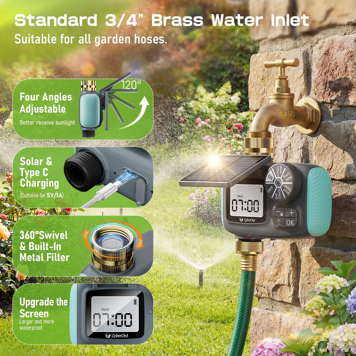 CyberOrd programmable watering schedule for diverse plant needs.