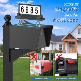 Cybrasc solar address sign showing dual-sided solar panels for reliable charging from multiple angles.